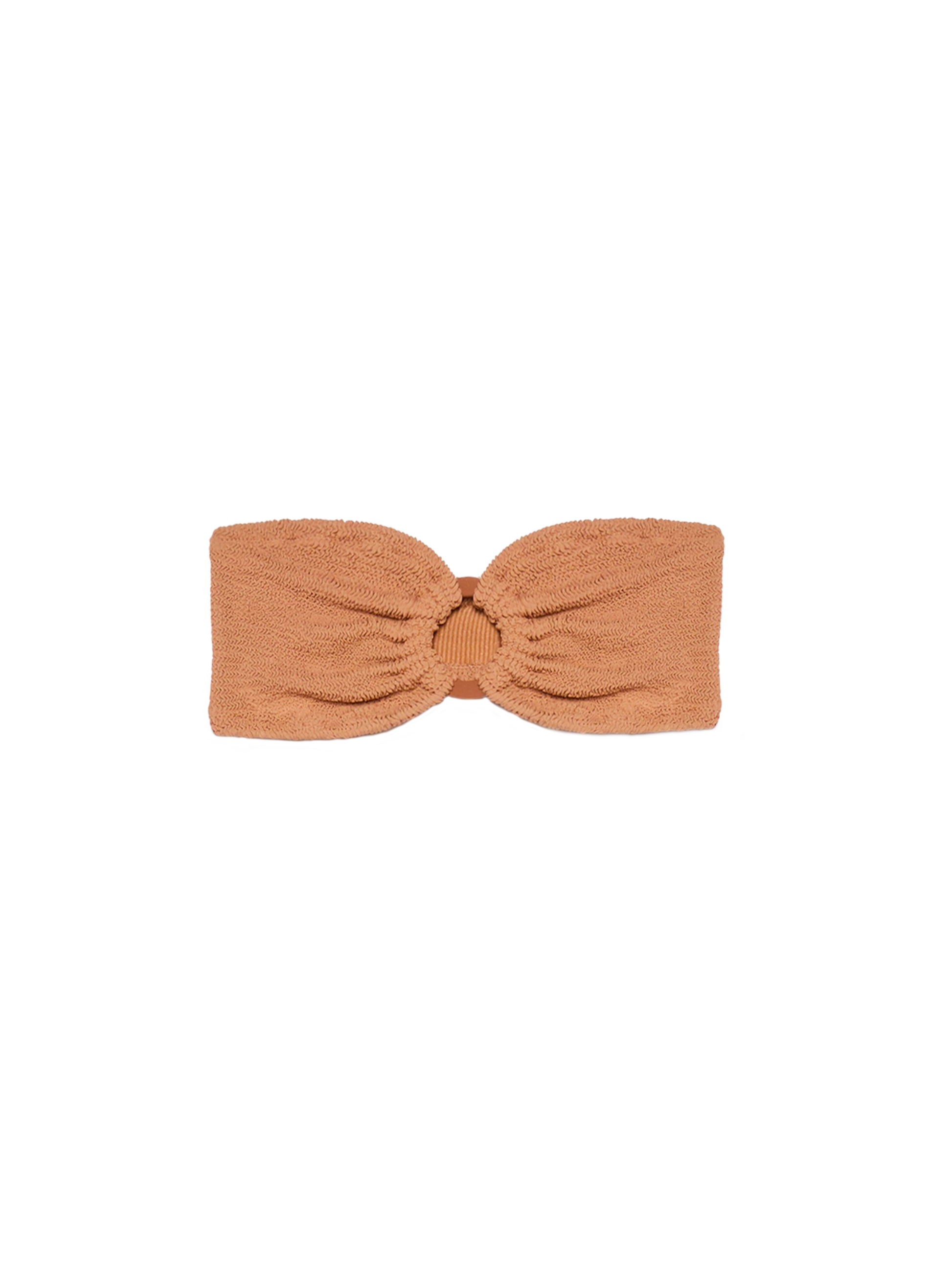 Yulia camel brown crinkle bandeau top - MC2 Saint Barth