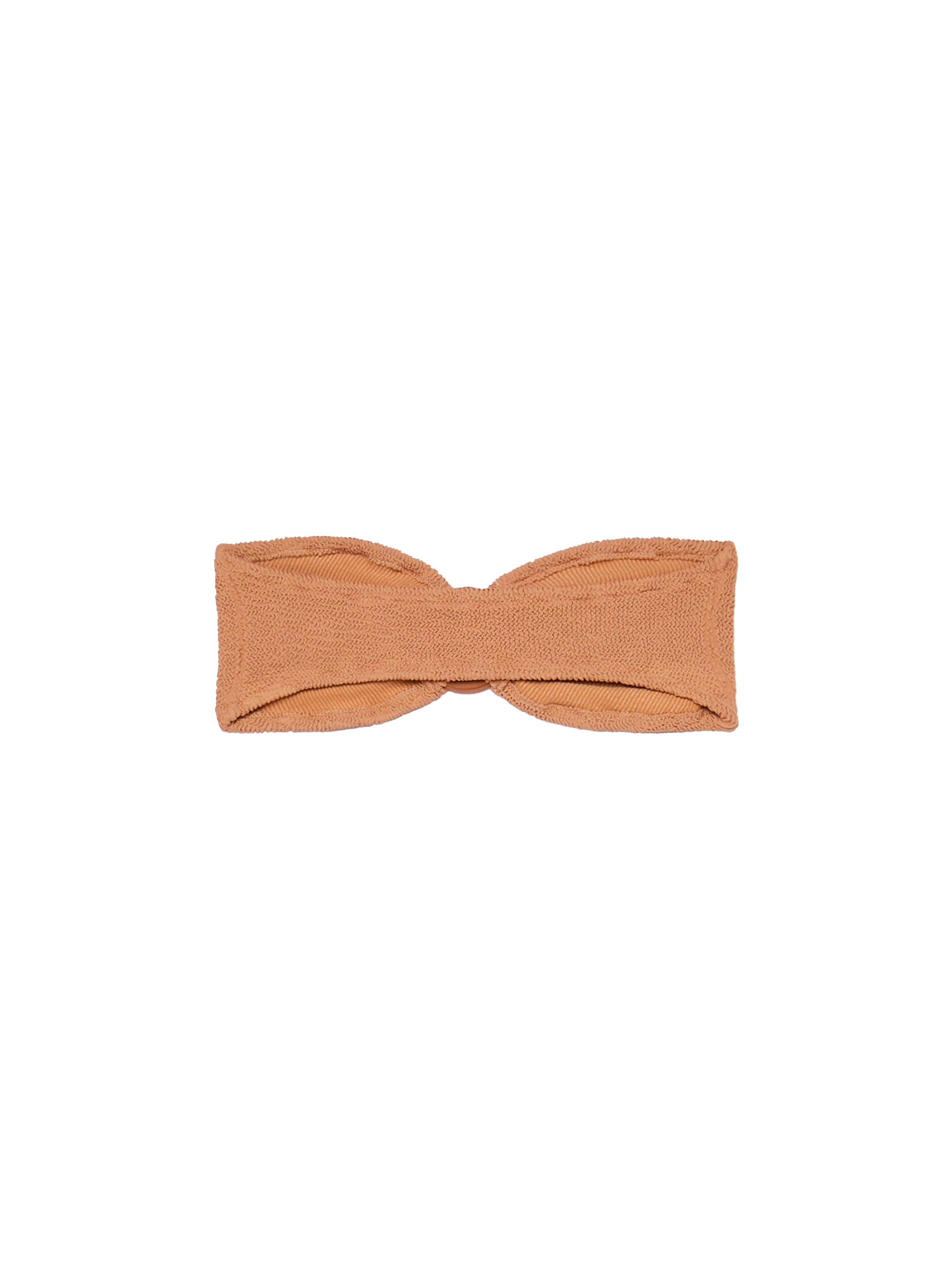 Yulia camel brown crinkle bandeau top - MC2 Saint Barth