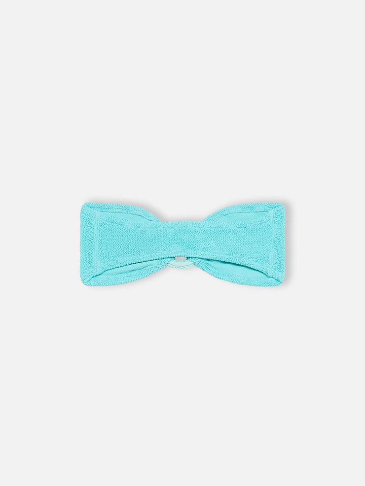 Wassergrüner Crinkle-Bandeau-Top-Badeanzug für Damen Yulia