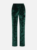 Woman green chenille jogger pants Yvonne