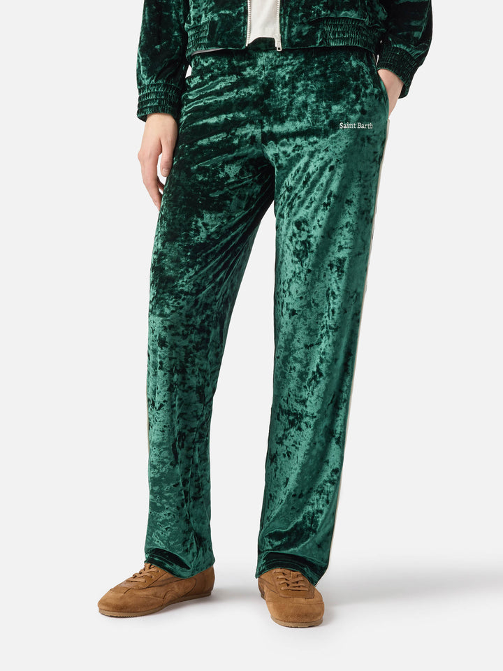 Pantalon Yvonne en chenille verte 