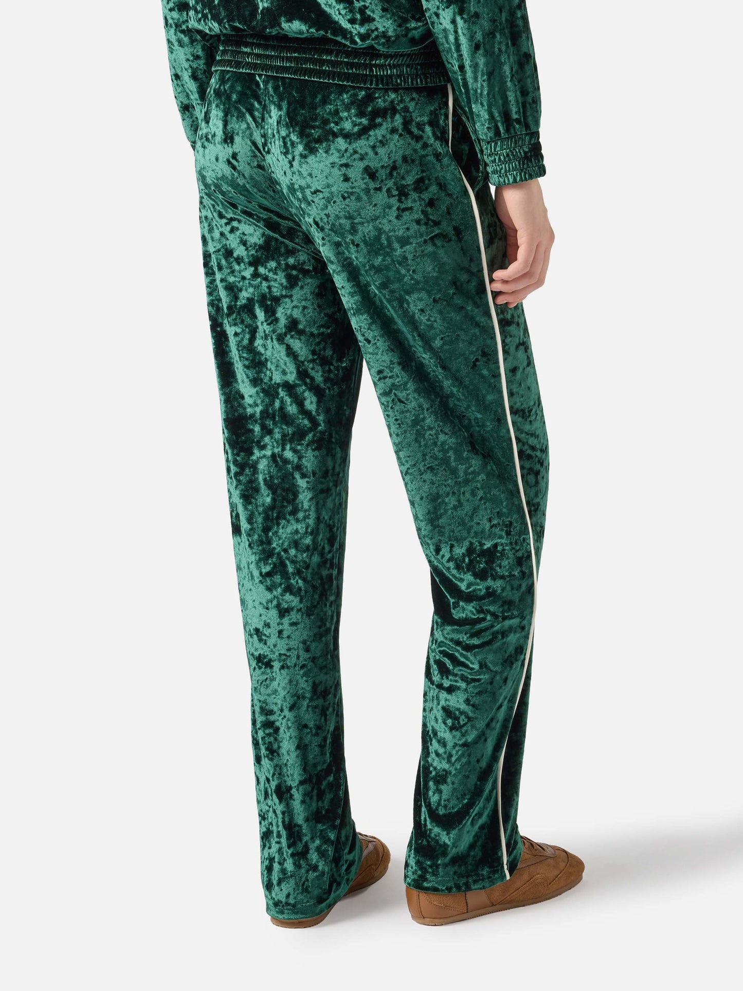 Woman green chenille jogger pants Yvonne
