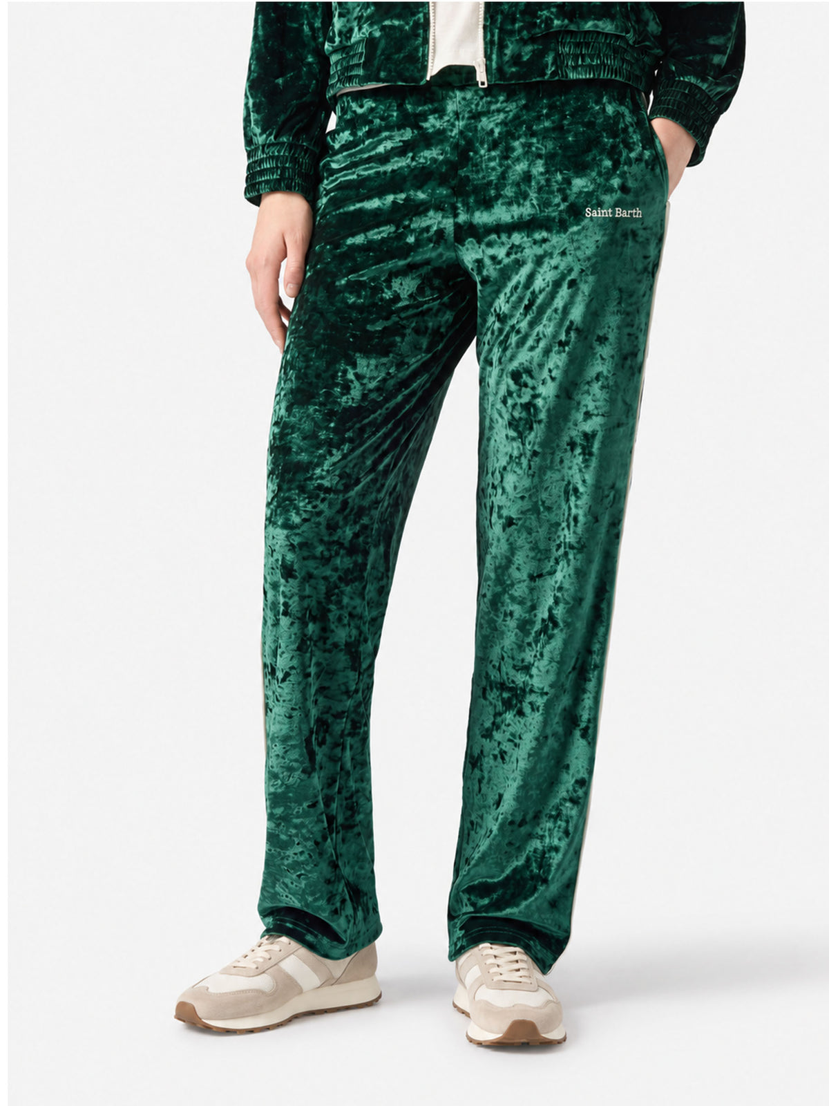 Pantalon Yvonne en chenille verte 