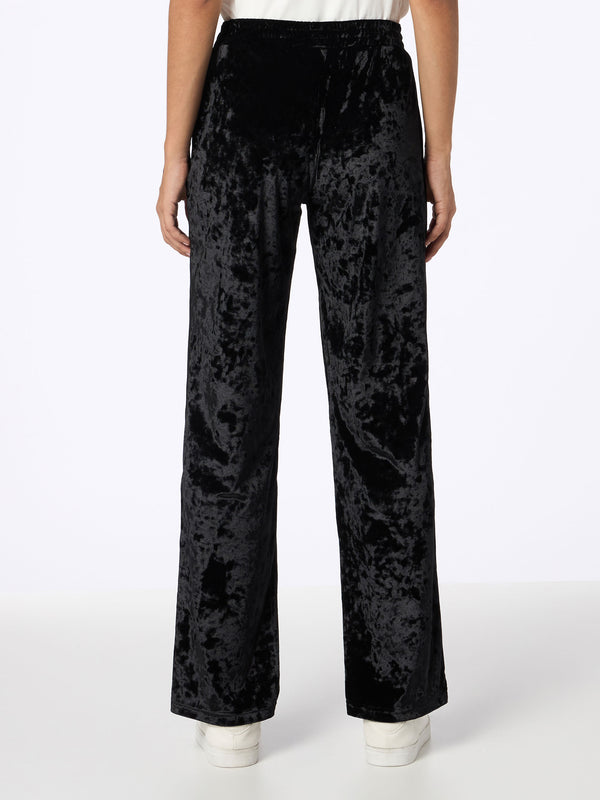 Woman black chenille jogger pants Yvonne