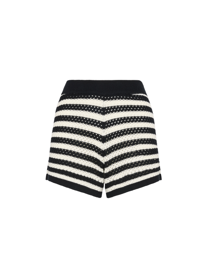Yvette black striped knit polo
