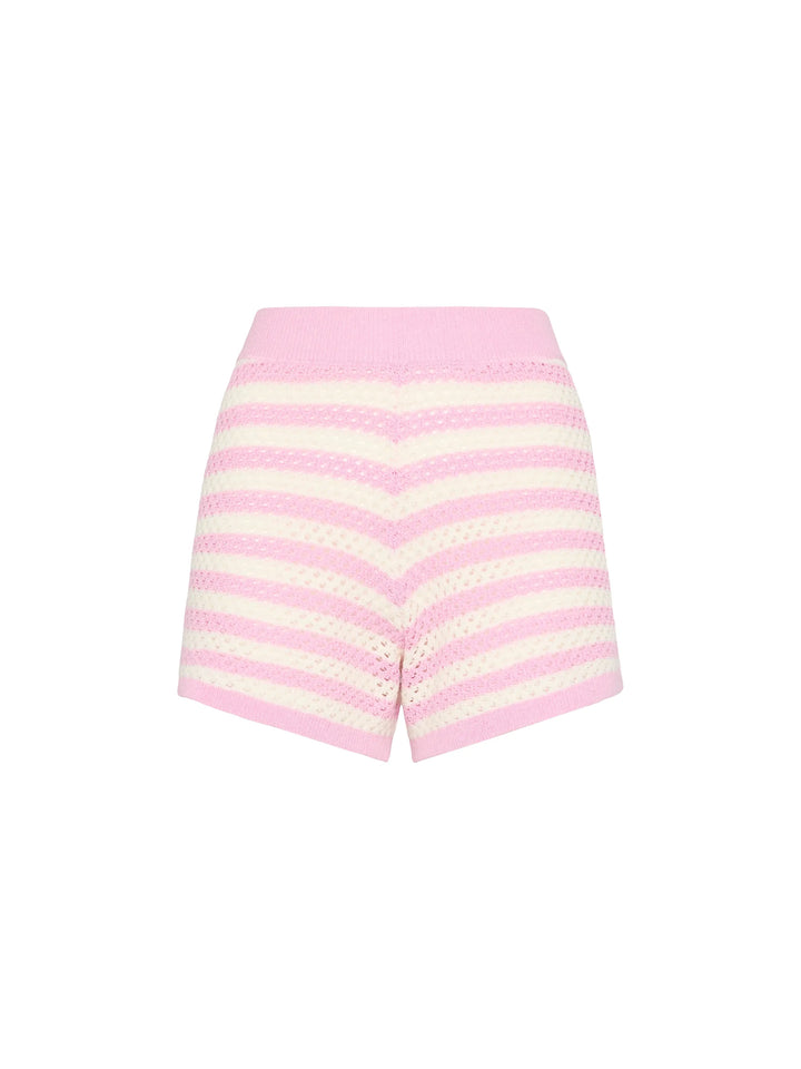 Yvette pink striped knit polo