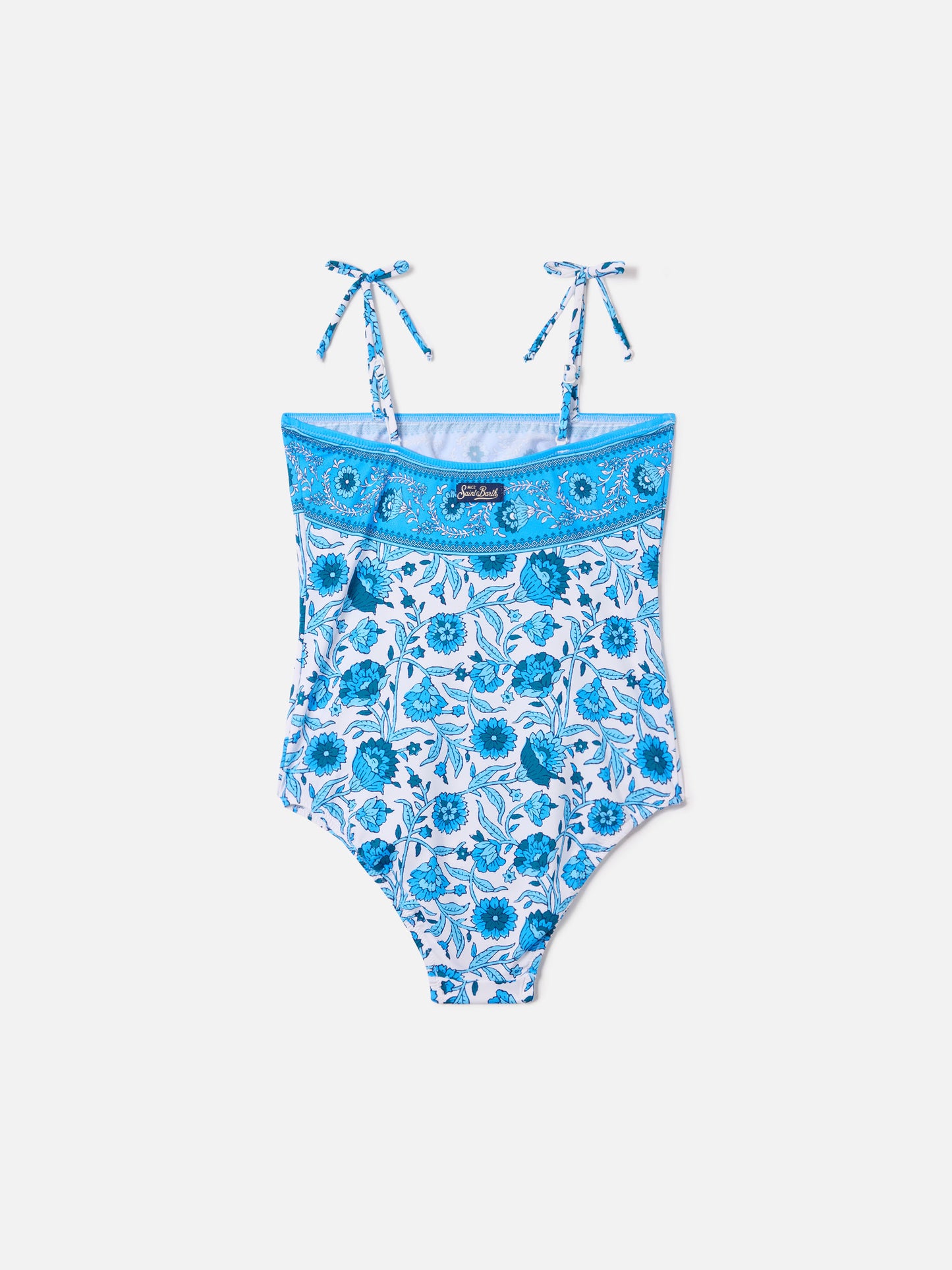 Zadig one-piece swimsuit with blue batik floral print