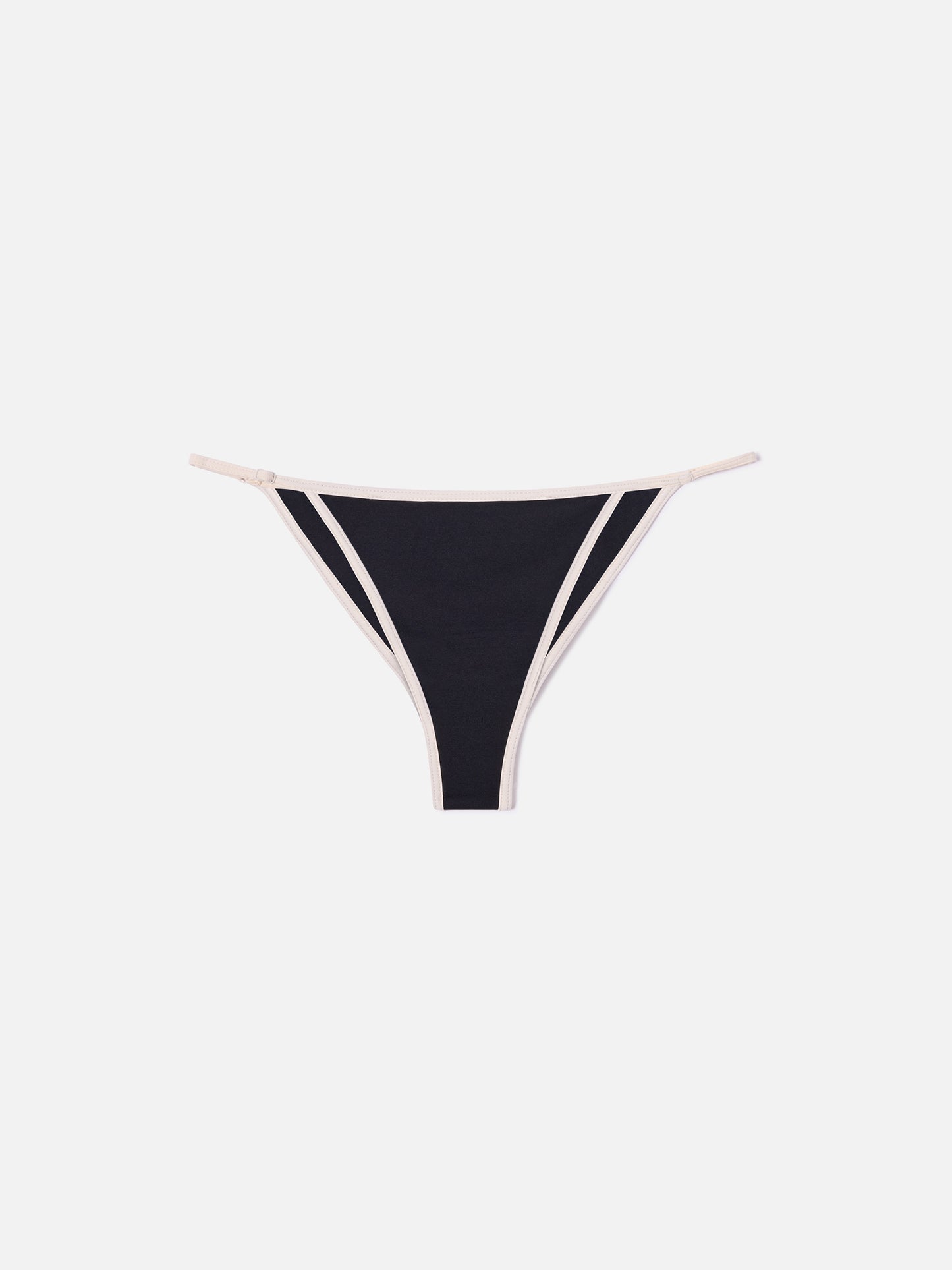 Zephire String brazilian bikini bottoms in black with contrasting trim