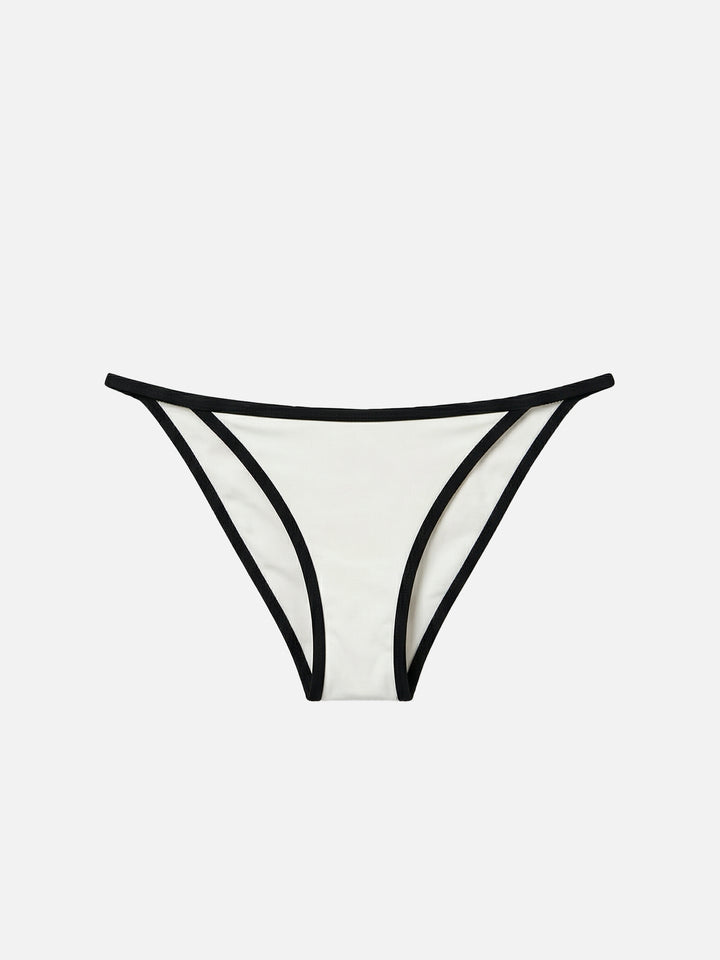 Zephire String brazilian bikini bottoms in cream with contrasting trim