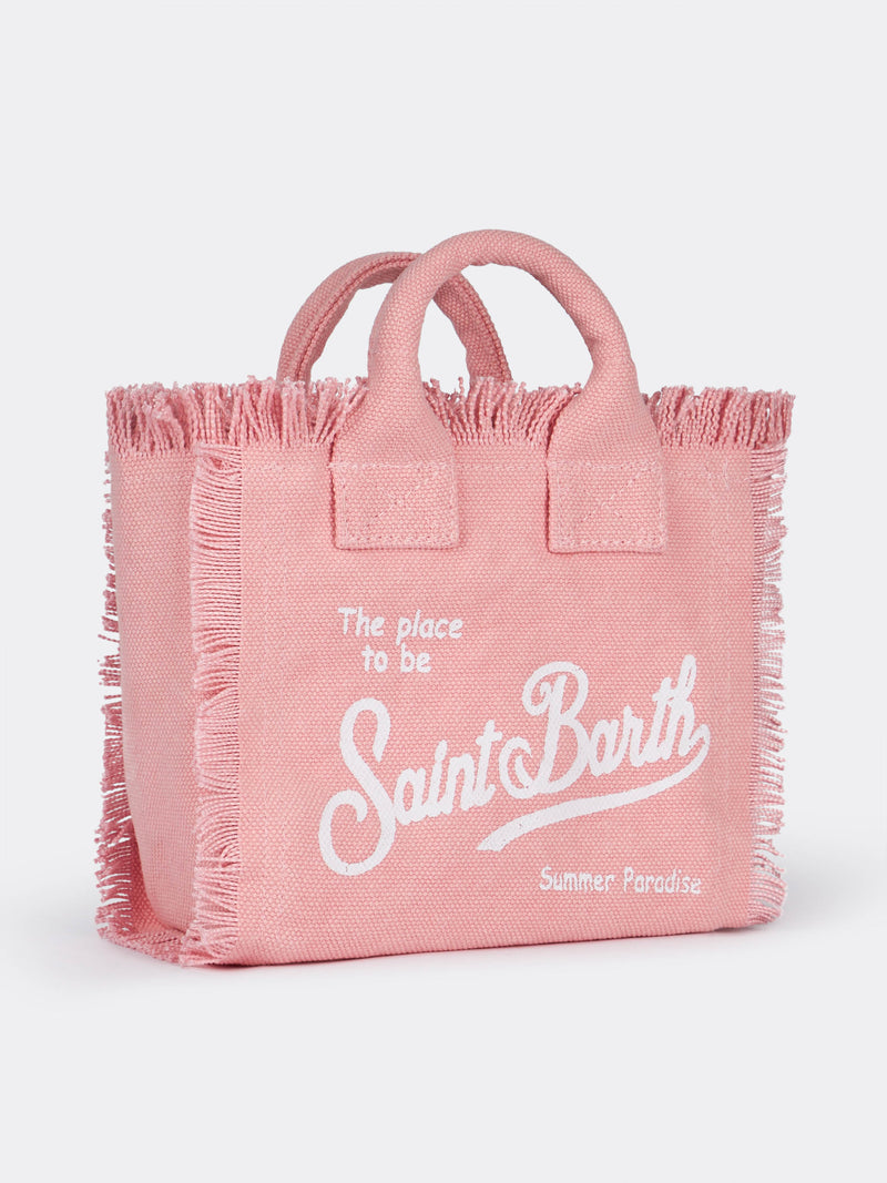 Borsa Mini Vanity in tela di cotone rosa