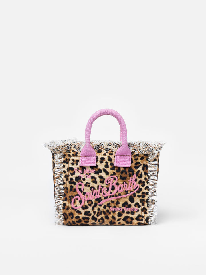 Mini-Kosmetiktasche aus Animalier-Baumwollcanvas