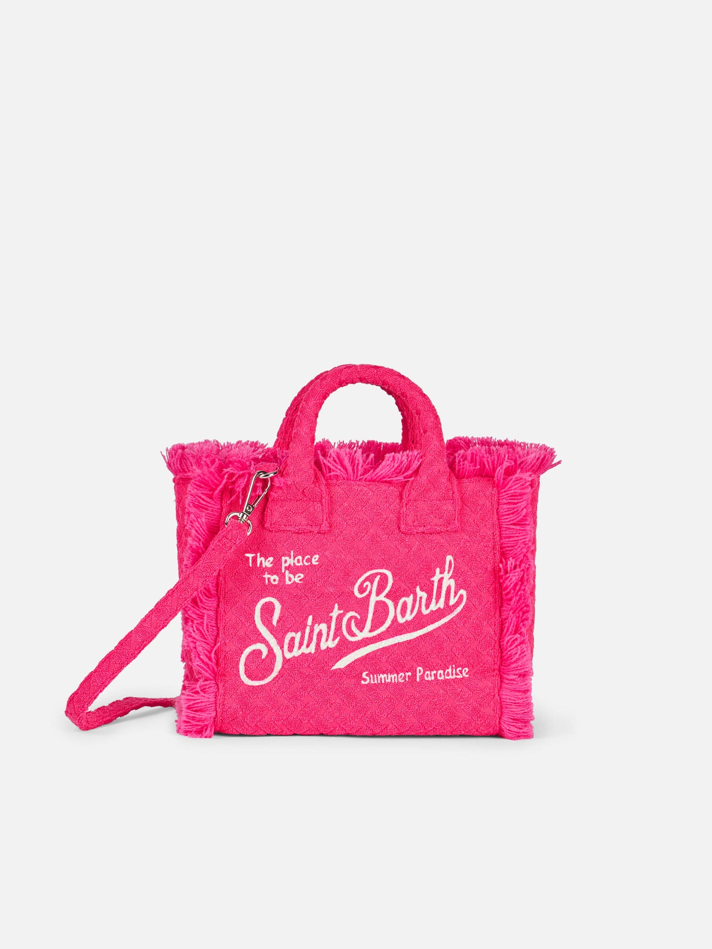 Borsa Mini Vanity in spugna fucsia goffrata