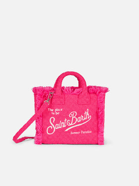 Borsa Mini Vanity in spugna fucsia goffrata
