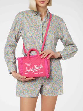 Borsa Mini Vanity in spugna fucsia goffrata