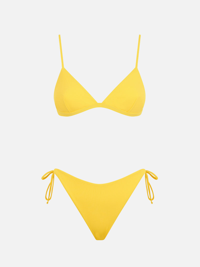 Gelber Triangel-Bikini für Damen