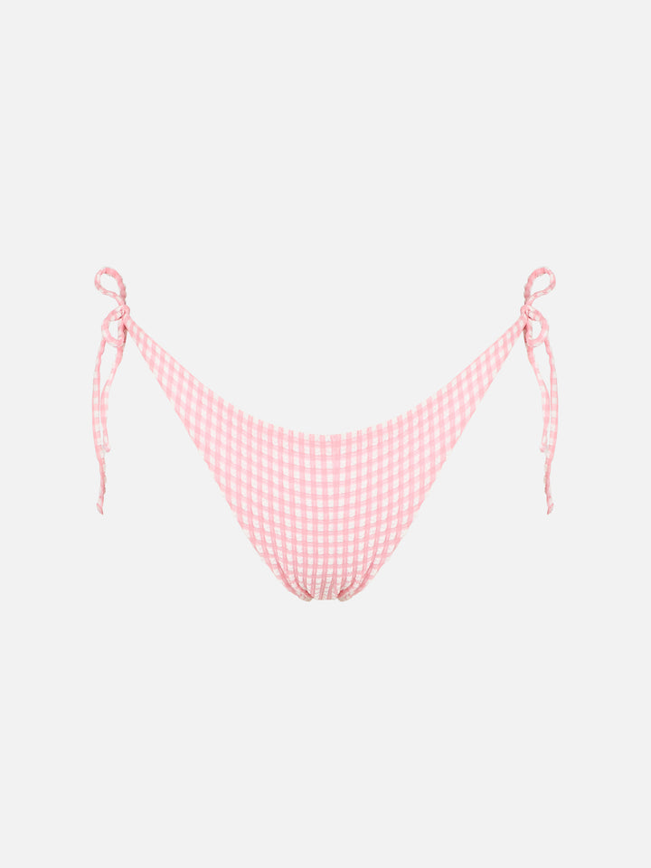 Pink gingham print swim briefs - MC2 Saint Barth