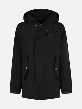 Man anthracite grey hooded parka jacket Voyager - MC2 Saint Barth