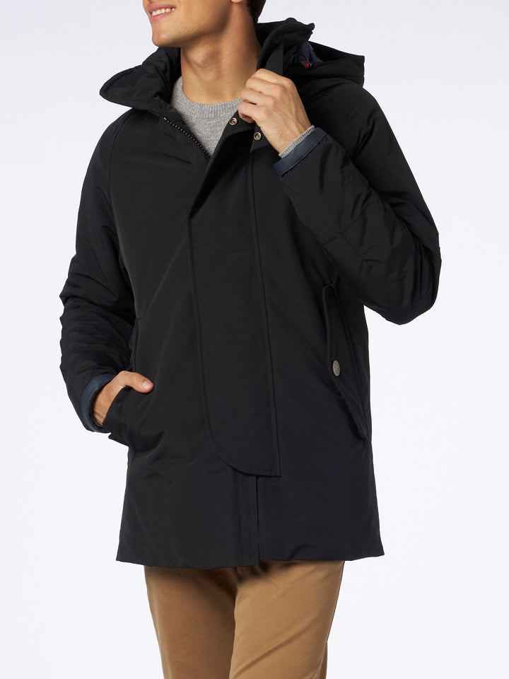 Man anthracite grey hooded parka jacket Voyager - MC2 Saint Barth