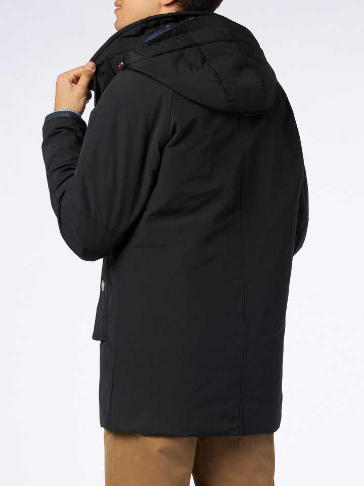 Man anthracite grey hooded parka jacket Voyager - MC2 Saint Barth