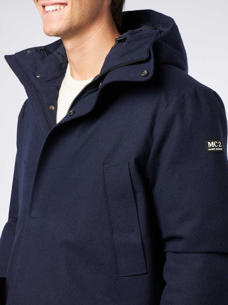 Herren-Parka mit Kapuze in Blau