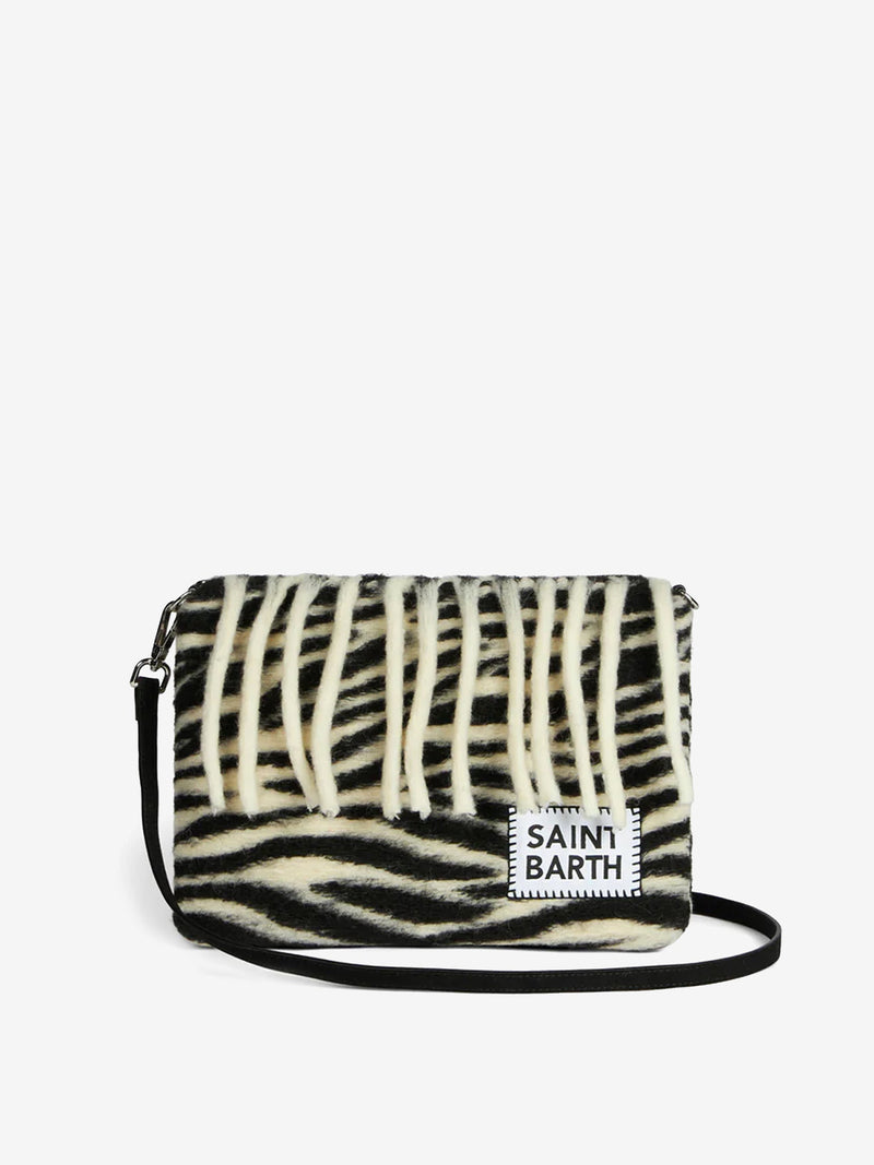 Parisienne blanket crossbody pouch bag with animalier print