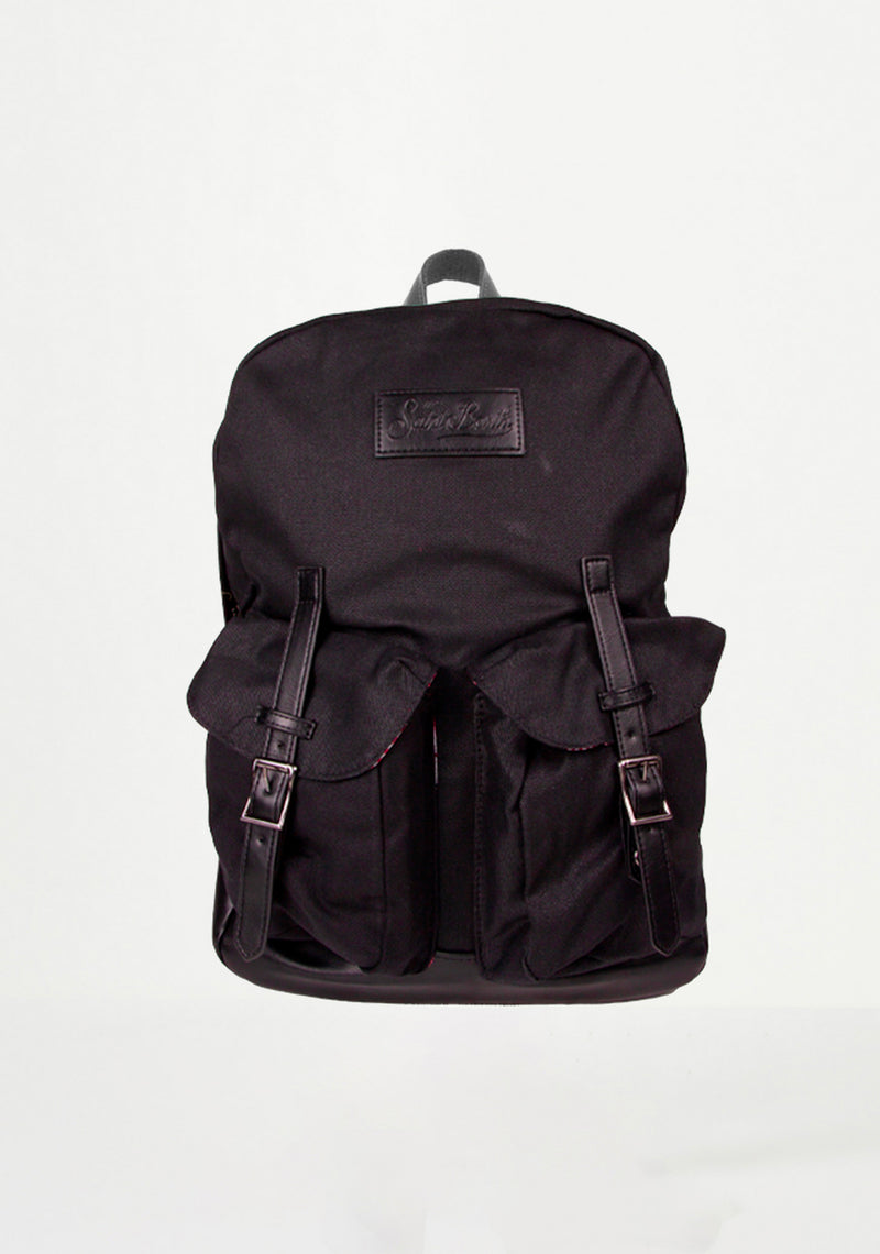 Schwarzer Canvas-Rucksack