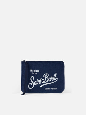 Pochette Aline in spugna blu navy
