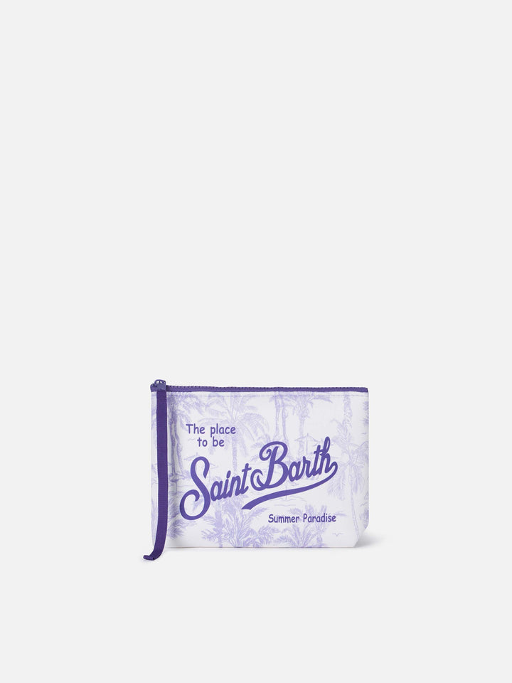 Pochette Aline in scuba con stampa toile de jouy