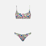 Woman bralette bikini with pop animalier print