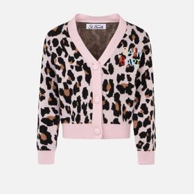 Girl cropped cardigan with Saint Barth embroidery