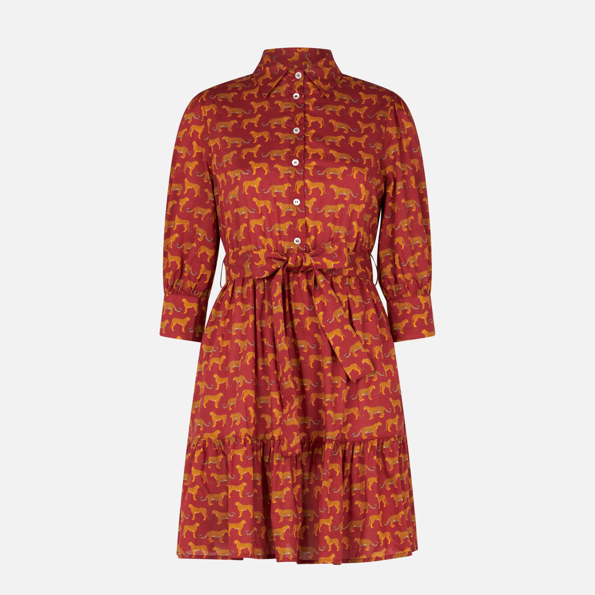 Animalier print cotton short dress Daisi with embroideries - MC2 Saint Barth
