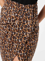 Woman midi skirt Amanda with leopard print