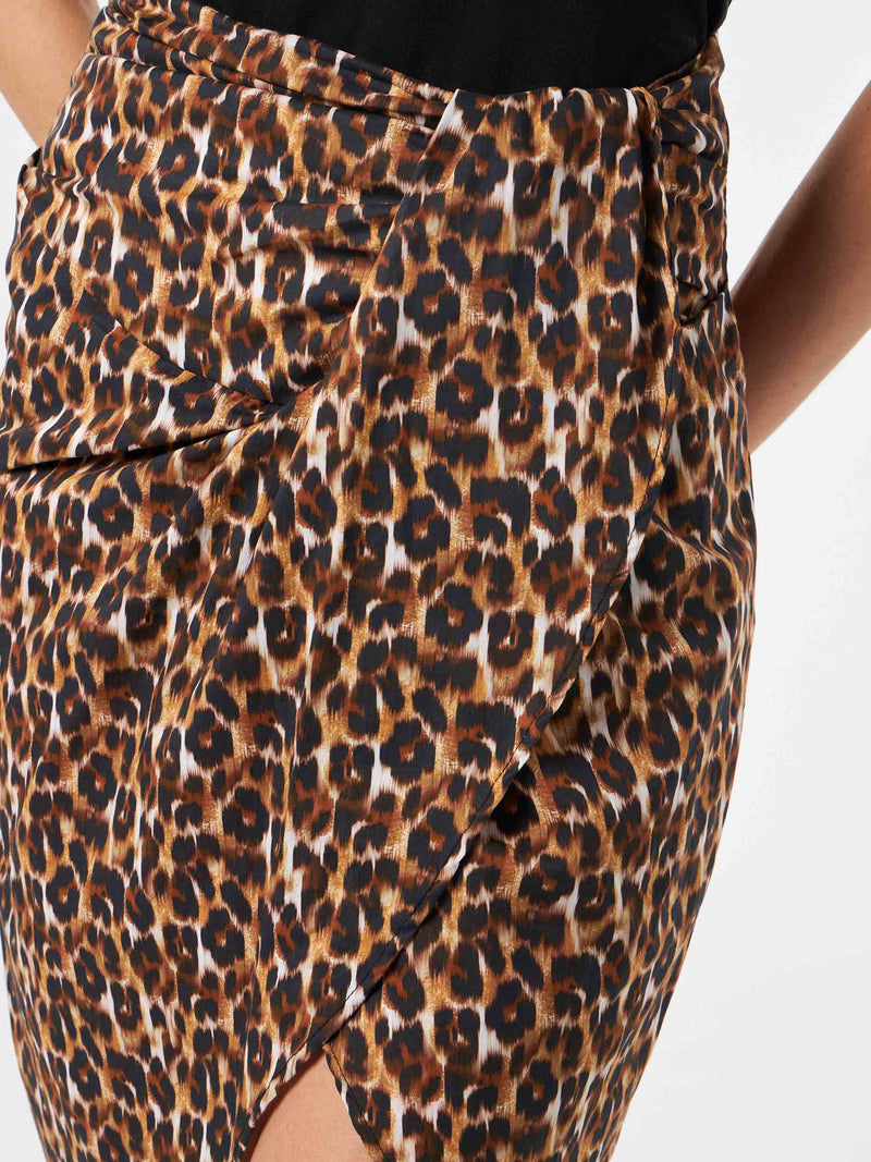 Woman midi skirt Amanda with leopard print