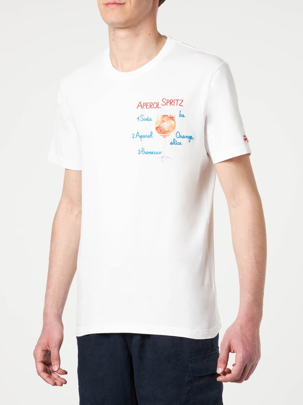 Man cotton t-shirt with Aperol Spritz front embroidery | APEROL SPECIAL EDITION