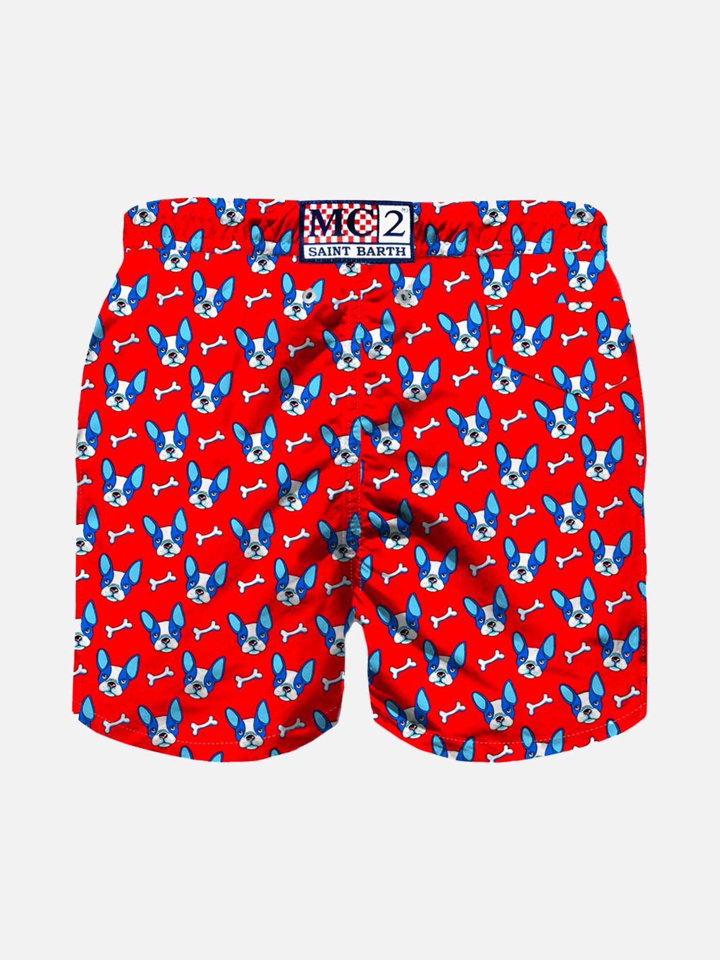 French bulldog print boy light fabric swim shorts