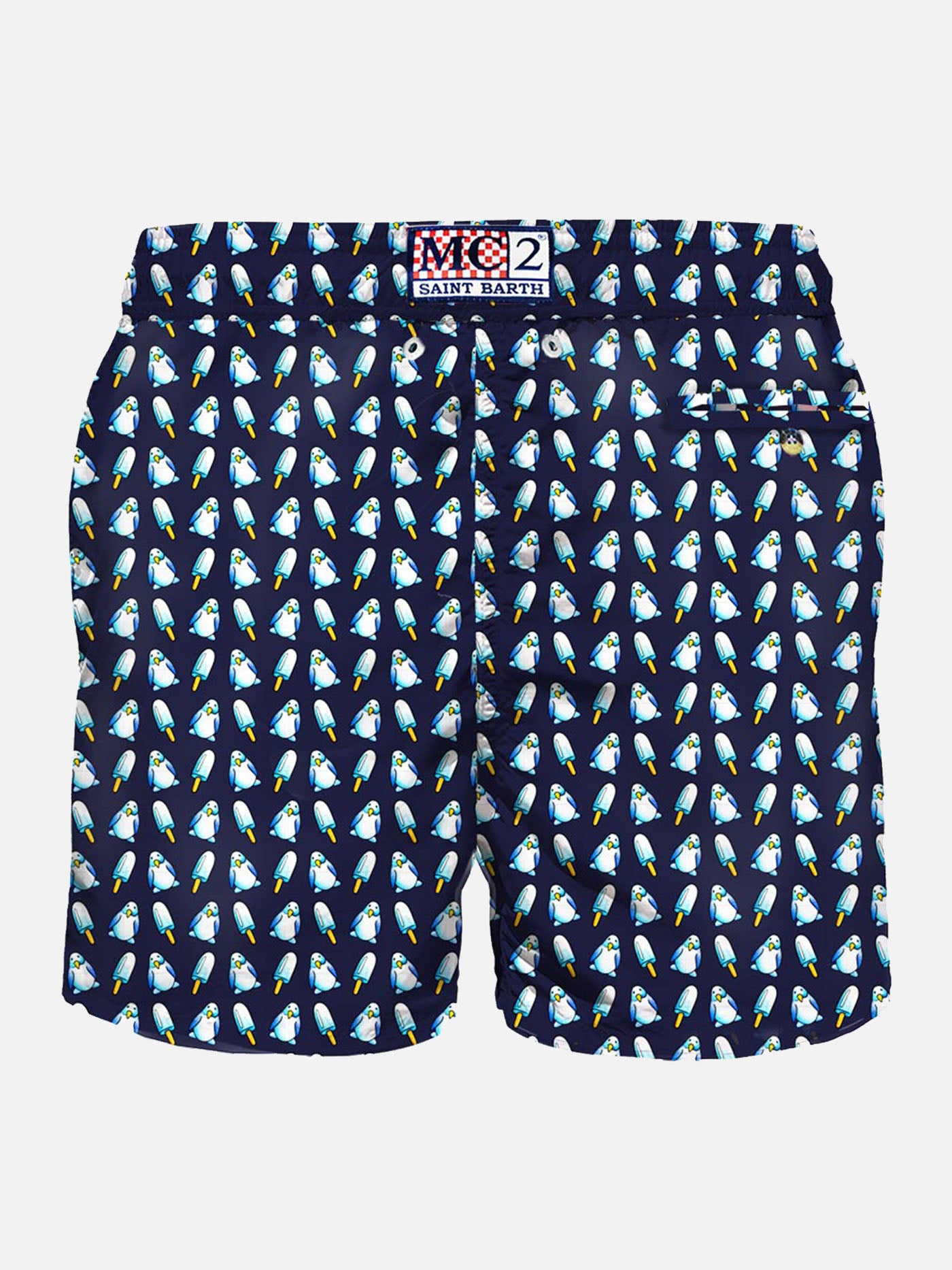 Man swim shorts penguins micro print