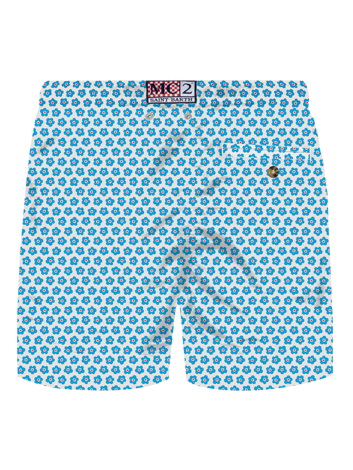 Comfort Light stretch swim shorts with tie print