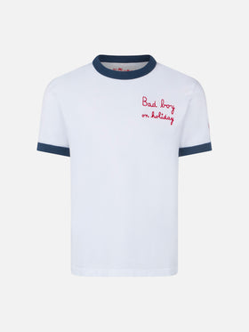Boy cotton t-shirt with embroidery - MC2 Saint Barth