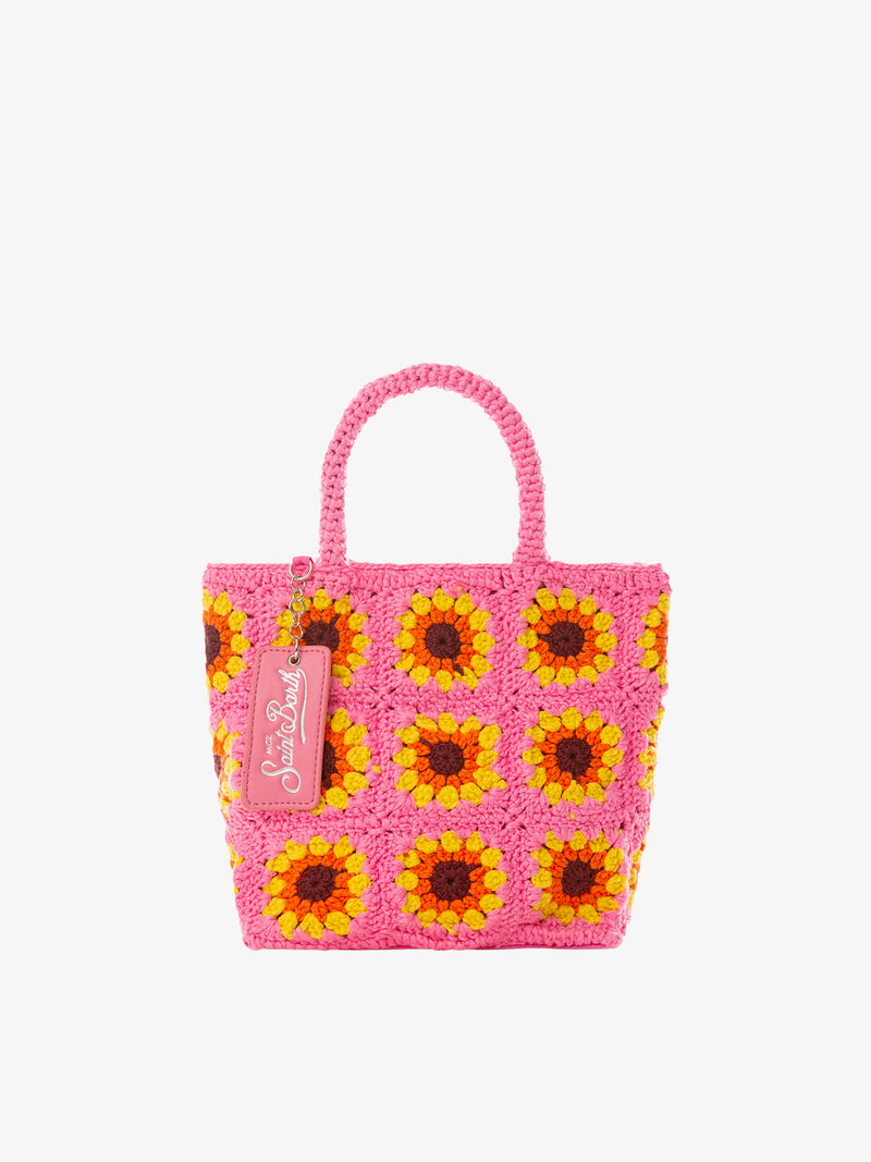 Borsa all'uncinetto girasole