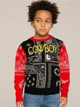 Maglia da bambino bandana con ricamo Cowboy