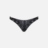 Woman cheeky swim briefs with bandanna print