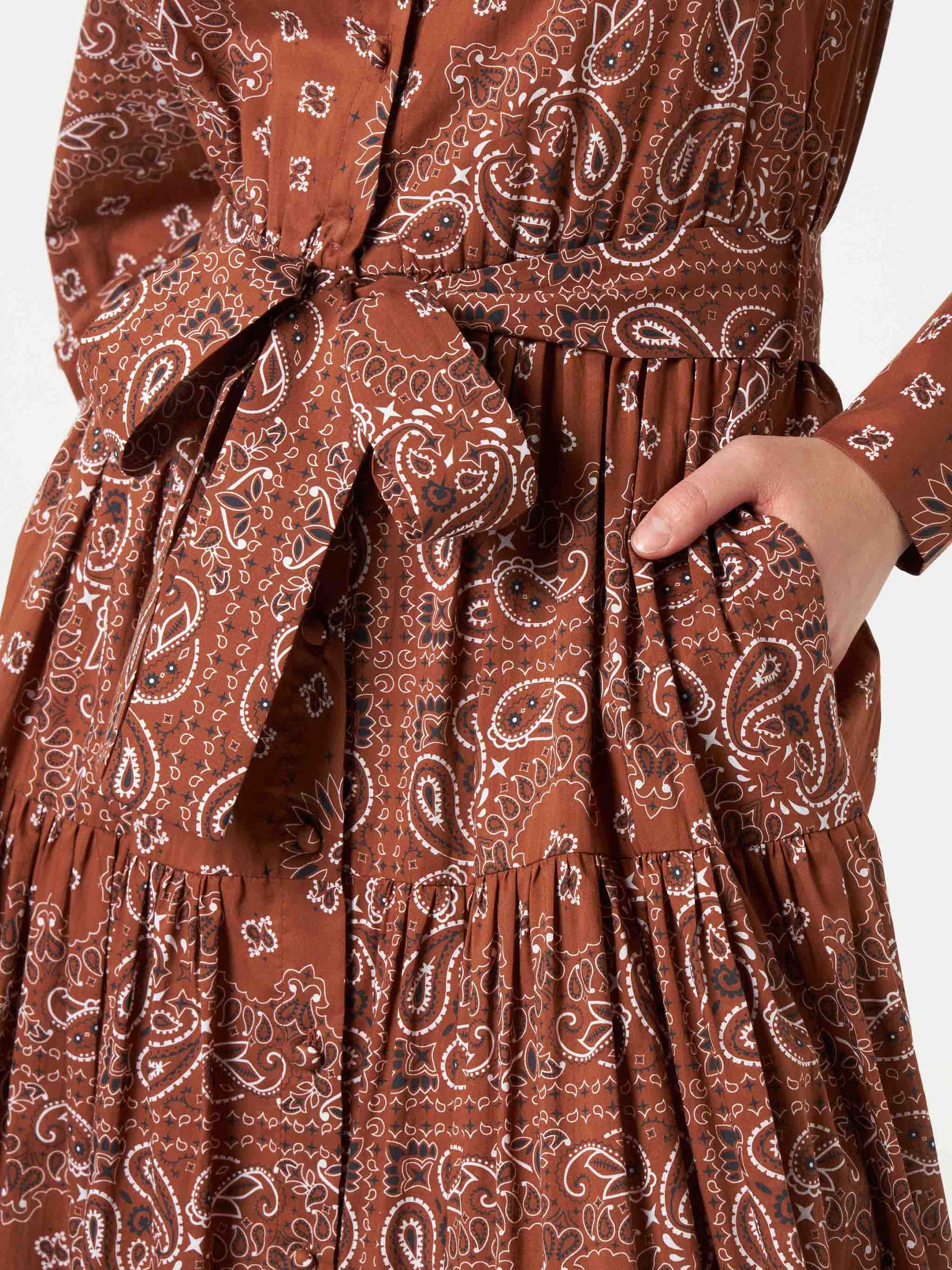 Woman brown bandanna long dress Jensen - MC2 Saint Barth