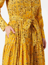 Woman ochre bandanna long dress Jensen