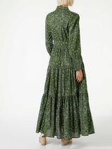 Woman green bandanna long dress Jensen