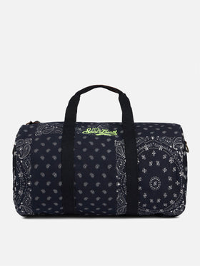 Travel duffel  denim bag Jetleg Round bandana print