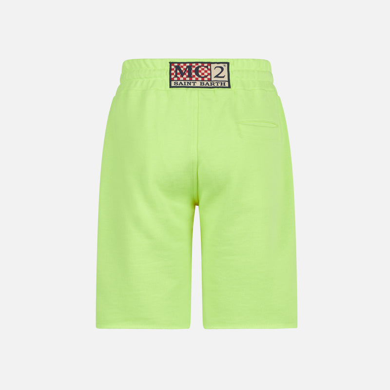 Boy cotton fluo yellow bermuda