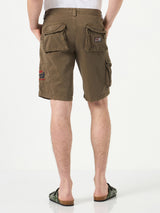 Man brown cargo bermuda with pockets