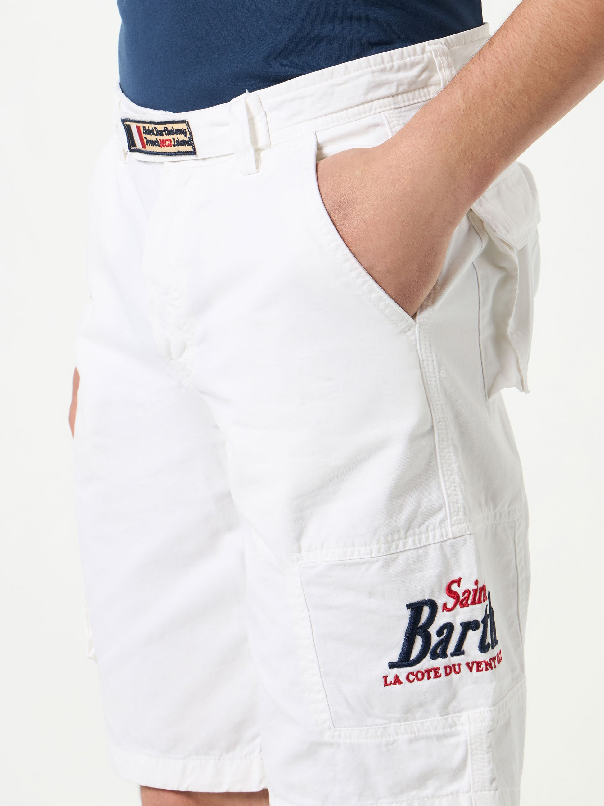 White cargo bermuda with pockets - MC2 Saint Barth