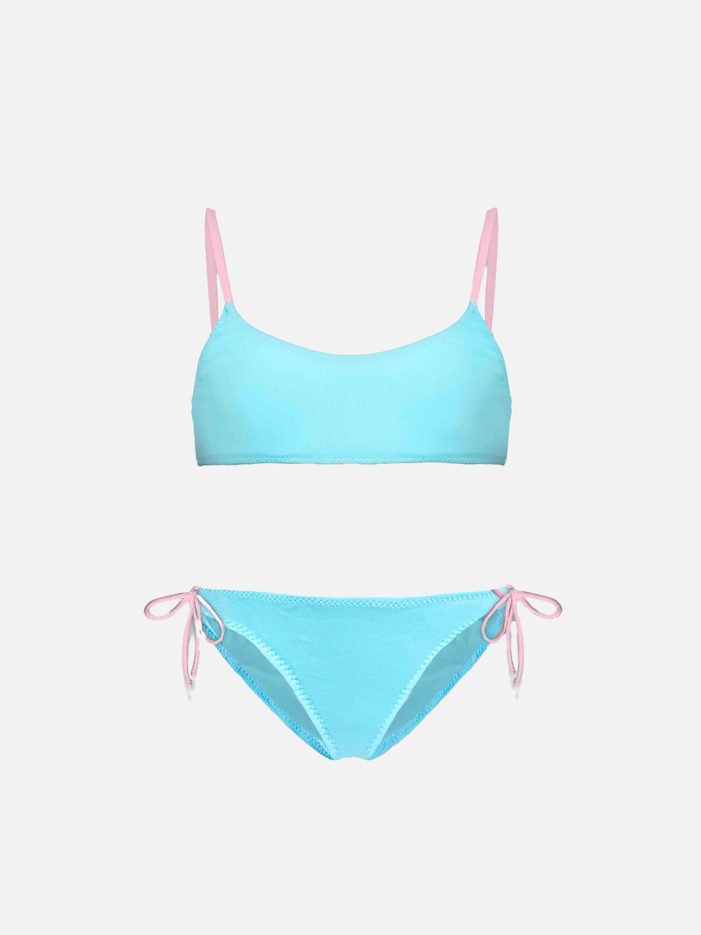 Lost in St. Barth embroided writing girl's bralette bikini - MC2 Saint Barth