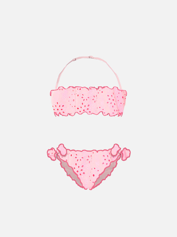 Girl pink sangallo bandeau bikini